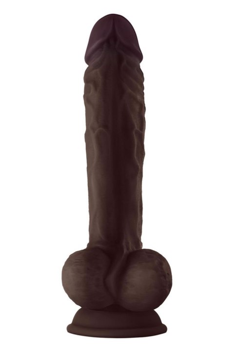 SHAFT MODEL A 10.5 INCH LIQUID SILICONE DONG WITH BALLS MAHOGANY SHAFT MODEL A 10.5 INCH LIQUID SILICONE DONG WITH BALLS MAHOGANY