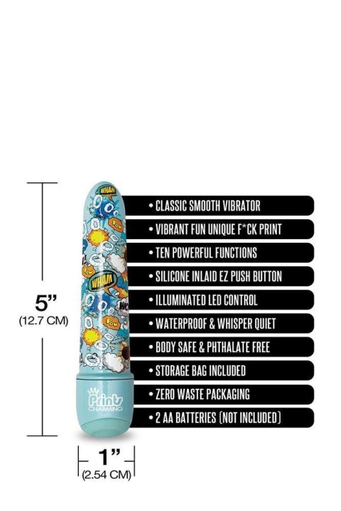 PRINTS CHARMING POP TEASE 5" MINI VIBE BANG BLUE PRINTS CHARMING POP TEASE 5" MINI VIBE BANG BLUE