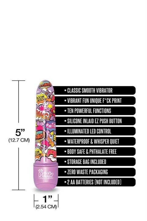 PRINTS CHARMING POP TEASE 5" MINI VIBE FCK PURPLE PRINTS CHARMING POP TEASE 5" MINI VIBE FCK PURPLE