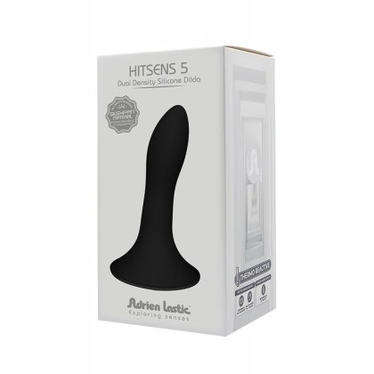 Adrien Lastic Hitsens 5 Black – smukłe czarne dildo z przyssawką, dla początkujących (5")