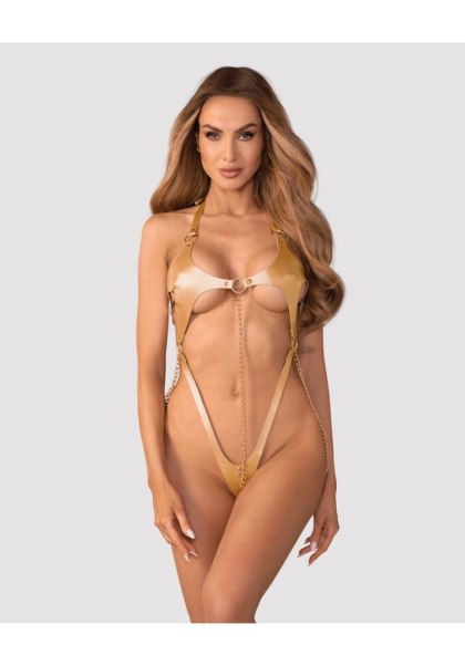 Obsessive Anyya Gold rozm. S/M/L – Otwarte Body ze Złotymi Łańcuszkami