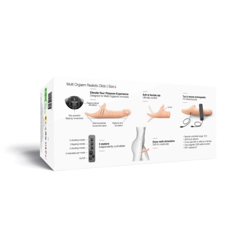 Strap-On-Me Multi Orgasm rozm. L. - Realistyczne Wibrujące Dildo z Pilotem –