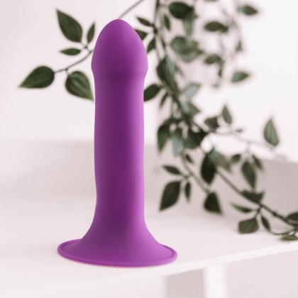 Adrien Lastic Hitsens 6 Purple – kompaktowe dildo termoreaktywne z przyssawką (5")