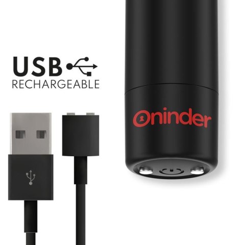 ONINDER Berlin czarny mini wibrator pocisk – podczas ładowania