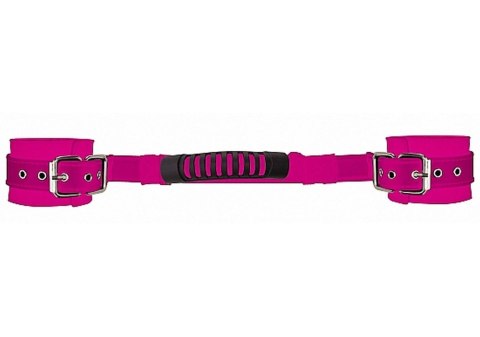 Adjustable Leather Handcuffs - Pink Adjustable Leather Handcuffs - Pink