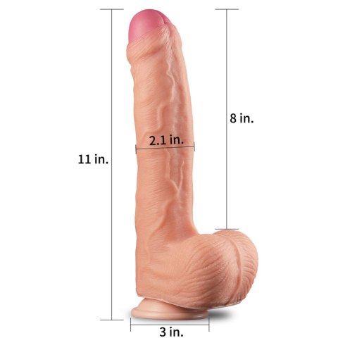 11"" Dual Layer Platinum Silicone Cock 11"" Dual Layer Platinum Silicone Cock