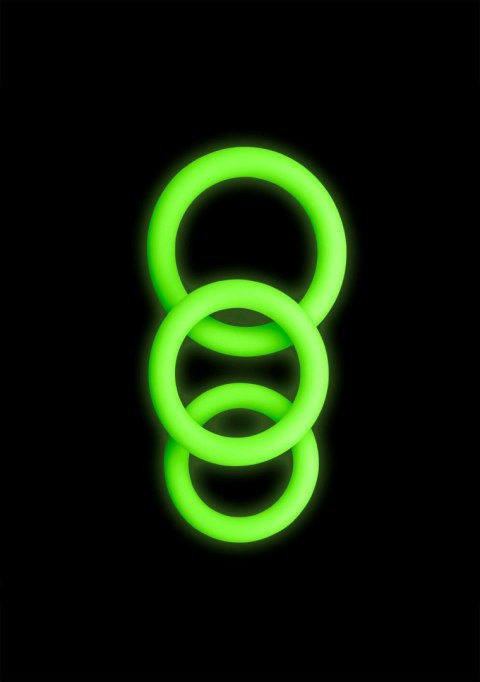 3 pcs Cock Ring Set - Glow in the Dark - Neon Green 3 pcs Cock Ring Set - Glow in the Dark - Neon Green