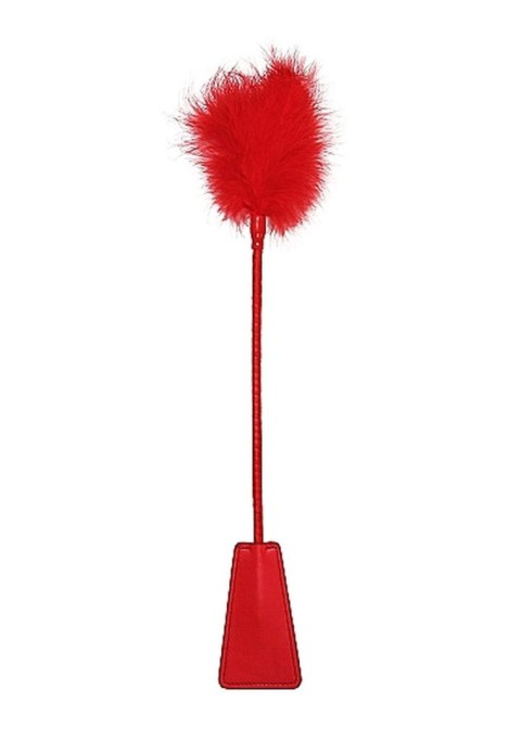 Ouch! Crop With Feather - Red Ouch! Crop With Feather - Red