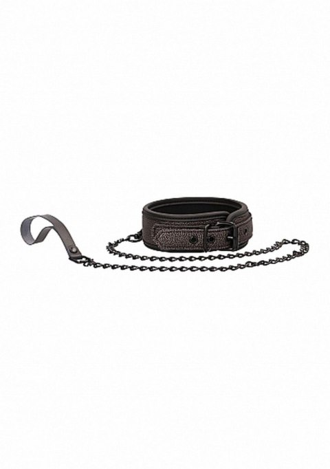 Ouch - Elegant Collar with Leash - Titanium Grey Ouch - Elegant Collar with Leash - Titanium Grey