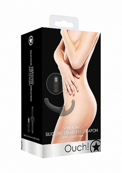 Vibrating Silicone Strapless Strapon - Black Vibrating Silicone Strapless Strapon - Black