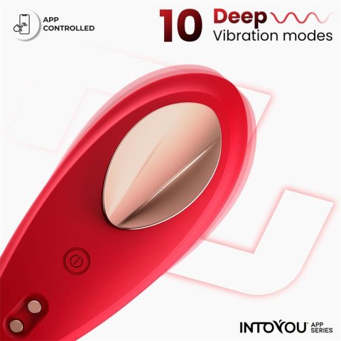 InToYou Panty Vibrator Wibrator do majtek sterowany aplikacją, silikon, czerwony
