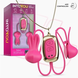 InToYou Tickly – zaciski na sutki z wibracją, pilotem i smyczą, sterowane aplikacją