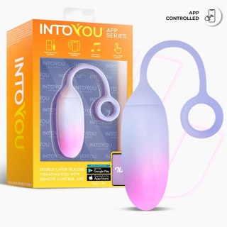 InToYou Pink-Blue Jajeczko wibracyjne dwuwarstwowe, sterowane aplikacją,