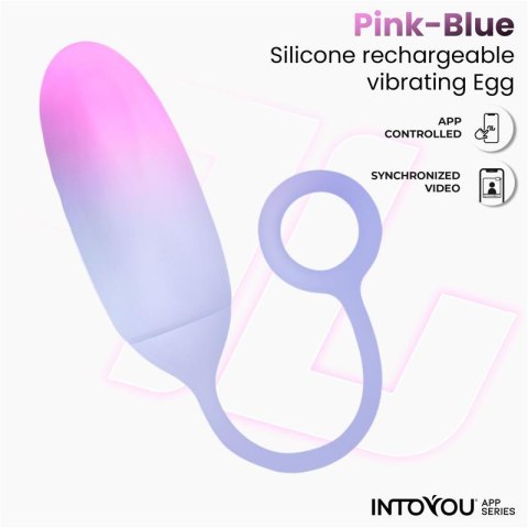 InToYou Pink-Blue Jajeczko wibracyjne dwuwarstwowe, sterowane aplikacją,