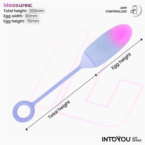 InToYou Pink-Blue Jajeczko wibracyjne dwuwarstwowe, sterowane aplikacją,