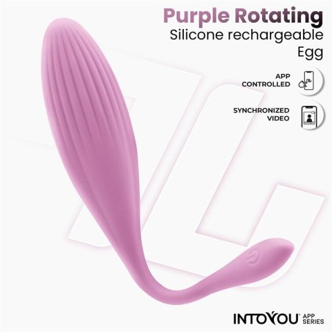 InToYou Purple Rotating Jajeczko wibracyjne z obrotową końcówką, sterowane aplikacją