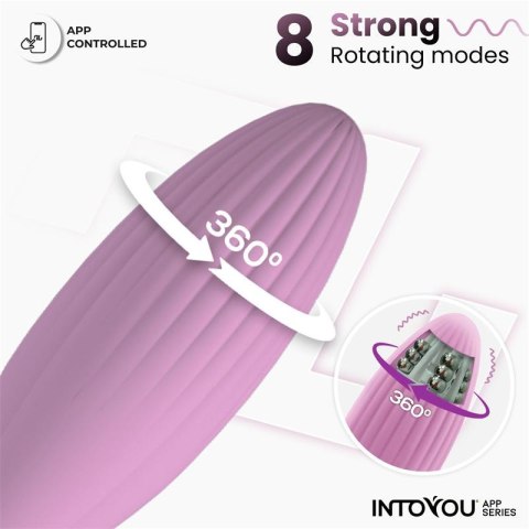 InToYou Purple Rotating Jajeczko wibracyjne z obrotową końcówką, sterowane aplikacją