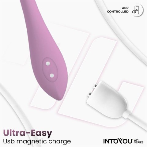 InToYou Purple Rotating Jajeczko wibracyjne z obrotową końcówką, sterowane aplikacją
