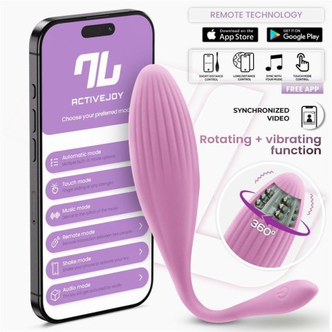 InToYou Purple Rotating Jajeczko wibracyjne z obrotową końcówką, sterowane aplikacją
