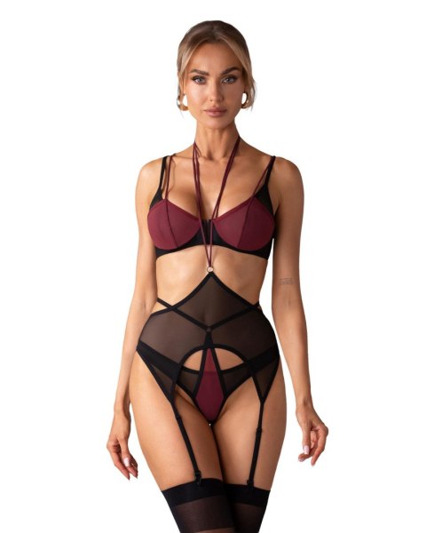 Obsessive Parisel – czarno-bordowy komplet S/M