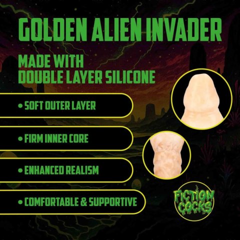 Golden Alien Invader - Silicone Dildo - Golden