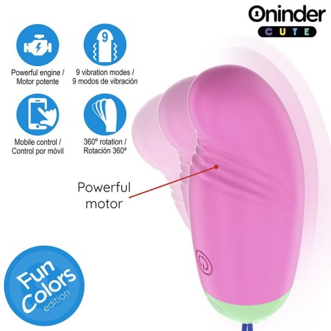 Oninder Cute - Love Pleasure 360° Vibrating-rotating Silicone Egg - Free Global App