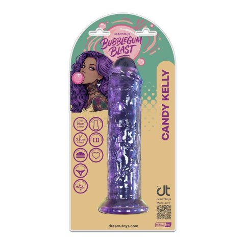 BUBBLEGUM BLAST CANDY KELLY PURPLE CLASSIC JELLY 7,5 INCH DONG