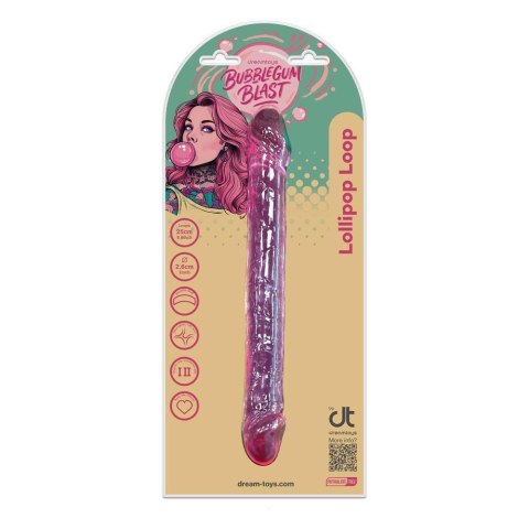 BUBBLEGUM BLAST LOLLIPOP LOOP PINK CLASSIC JELLY 9,8 INCH DOUBLE DONG