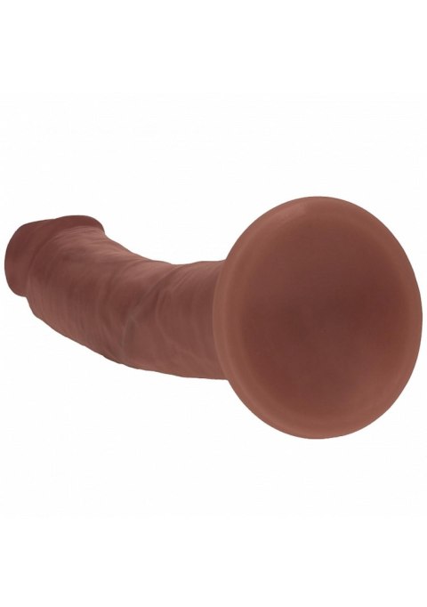 Dual Density Silicone Curved Realistic Dildo with Suction Cup - 6" / 15,5 cm - Brown