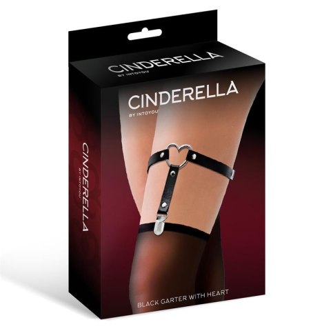 Cinderella Black Garter With Heart