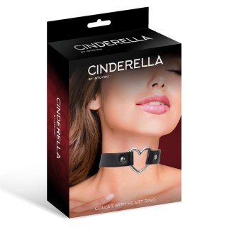 Cinderella choker z sercem – czarny, wegańska skóra
