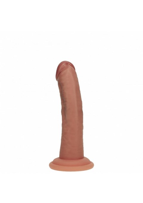 Dual Density Silicone Curved Realistic Dildo with Suction Cup - 6" / 15,5 cm - Tan