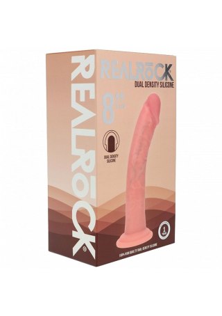Dual Density Silicone Curved Realistic Dildo with Suction Cup - 8" / 20,5 cm - Flesh
