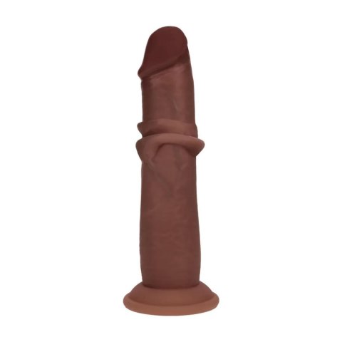 Dual Density Silicone Realistic Sliding Skin Dildo - 6" / 15,5 cm - Brown