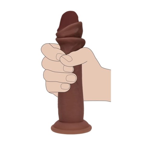 Dual Density Silicone Realistic Sliding Skin Dildo - 6" / 15,5 cm - Brown