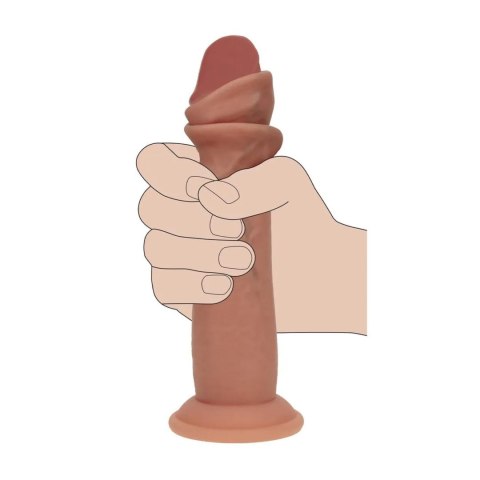 Dual Density Silicone Realistic Sliding Skin Dildo - 6" / 15,5 cm - Tan