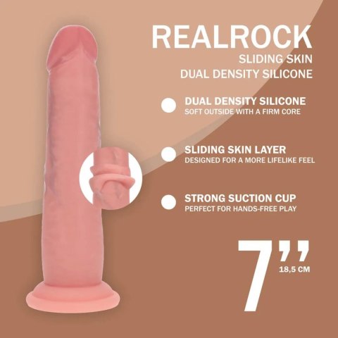 Dual Density Silicone Realistic Sliding Skin Dildo - 7" / 18,5 cm - Flesh