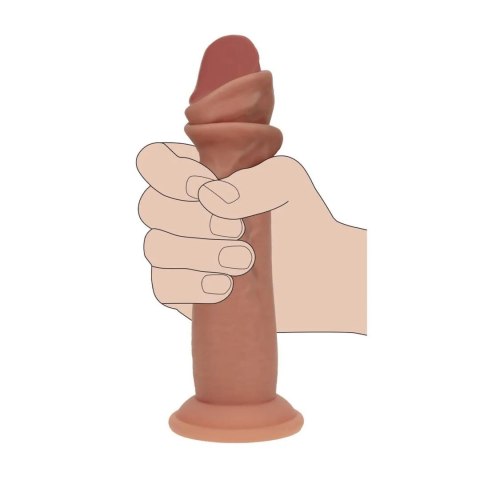 Dual Density Silicone Realistic Sliding Skin Dildo - 7" / 18,5 cm - Tan