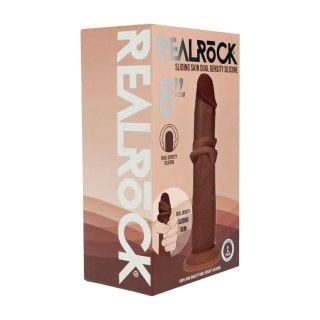 Dual Density Silicone Realistic Sliding Skin Dildo - 8" / 20,5 cm - Brown