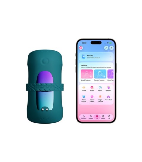 Lovense Gush 2 Motion, hands-free masażer z czujnikiem ruchu, widok z przodu