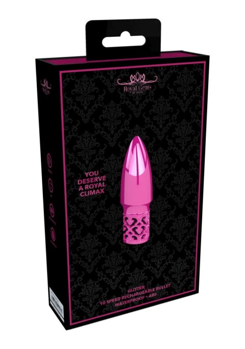 Glitter - Rechargeable ABS Bullet - Pink Glitter - Rechargeable ABS Bullet - Pink