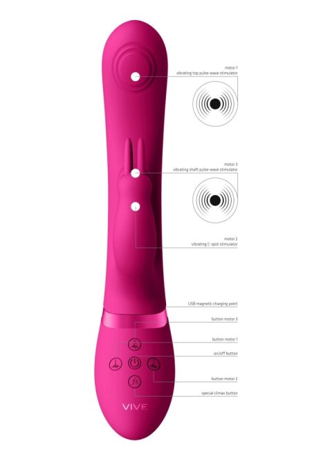 May - Pulse-Wave & C-spot & G-Spot Rabbit - Pink May - Pulse-Wave & C-spot & G-Spot Rabbit - Pink