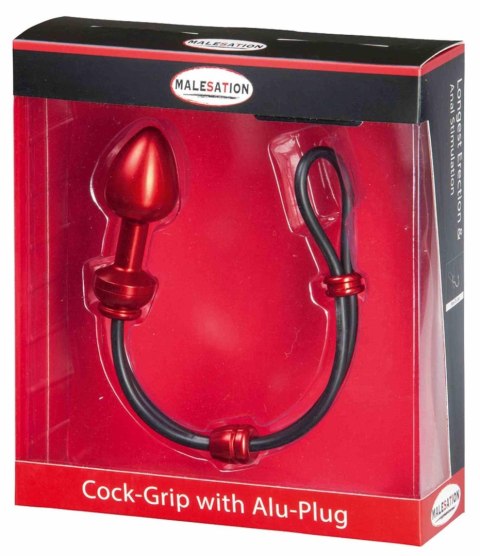 MALESATION Cock-Grip with Alu-Plug large, red MALESATION Cock-Grip with Alu-Plug large, red