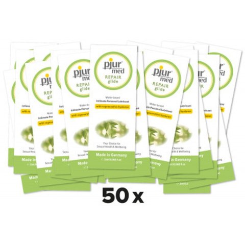 Żel-pjur MED Repair glide 2ml.-Water based personal lubricant with hyaluron - 50 sztuk Żel-pjur MED Repair glide 2ml.-Water based personal lubricant with hyaluron - 50 sztuk