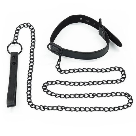 Bondage Fetish Black Matt Collar With Leash Bondage Fetish Black Matt Collar With Leash