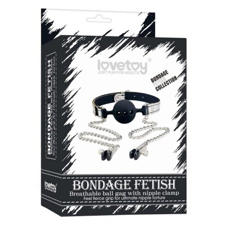 Breathable Ball Gag With Nipple Clamp Breathable Ball Gag With Nipple Clamp