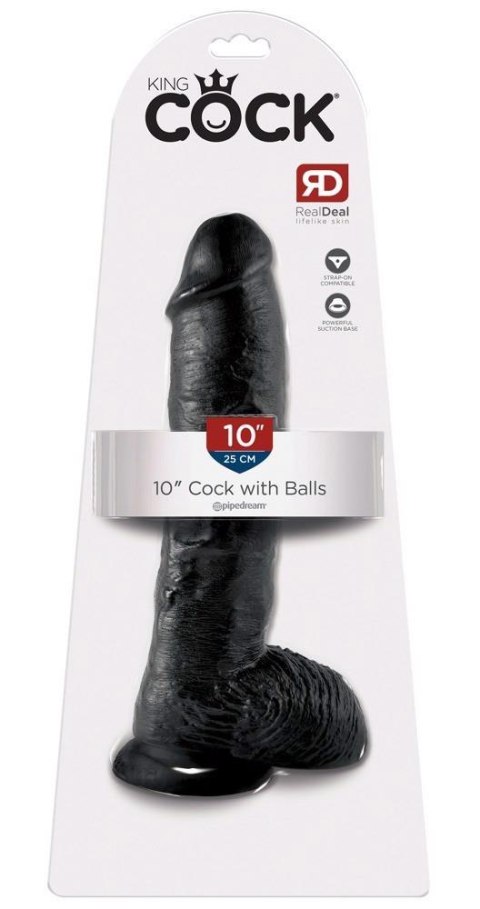 King Cock 10 inch Balls Black King Cock 10 inch Balls Black