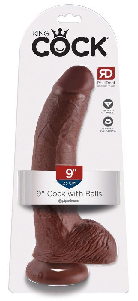 KC 9" Cock with Balls Brown KC 9" Cock with Balls Brown