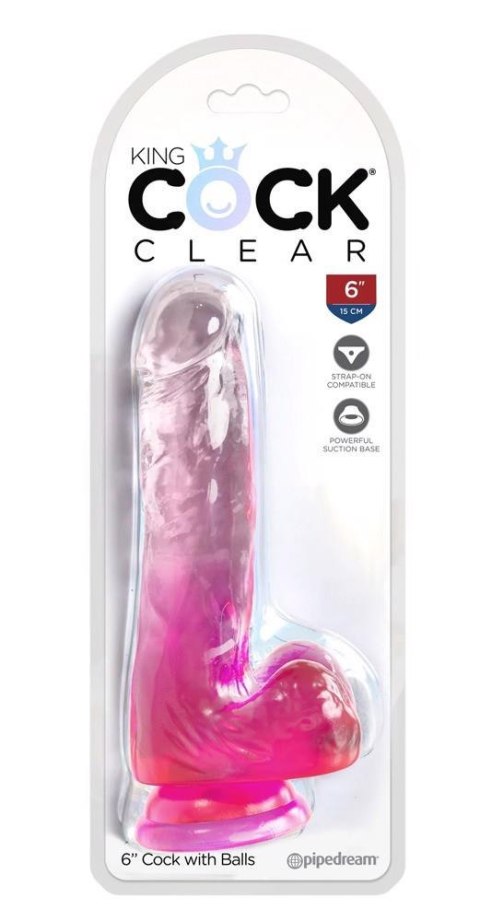 KingCockClear 6 w balls pink KingCockClear 6 w balls pink
