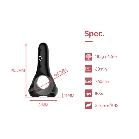 Pierścień na Penisa Sterowany Aplikacją | Rise Smart Wearable Cockring Black Pierścień na Penisa Sterowany Aplikacją | Rise Smart Wearable Cockring Black